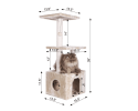 Real Wood 3-tier Cat Condo With Sisal Scratching Post 39" H