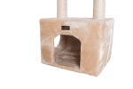 Real Wood 3-tier Cat Condo With Sisal Scratching Post 39" H