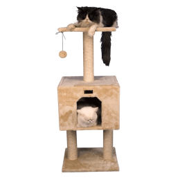 Real Wood Cat Tree With Condo And Scratch Post 42 Height BGE