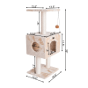 Real Wood Cat Tree With Condo And Scratch Post 42 Height BGE