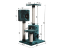 Real Woood Cat Tree House W 2 Private Condos 43" Green
