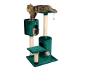 Real Woood Cat Tree House W 2 Private Condos 43" Green
