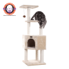 Real Wood 3 Levels Cat Tower for Kittens 48 Height Beige