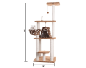 Armarkat Brown Carpet Cat Furniture, Real Wood Kitty Tower