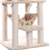 Real Wood 65" Cat Tree With Hammock, Playhouse A6501