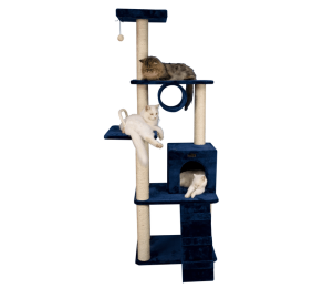 Real Wood 71" Navy Cat ClimbIng Tower Scratching Furniture