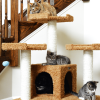 Real Wood 74" Multi-Level Cat Tree Large Cat Play Furniture