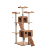 Real Wood 74" Multi-Level Cat Tree Large Cat Play Furniture