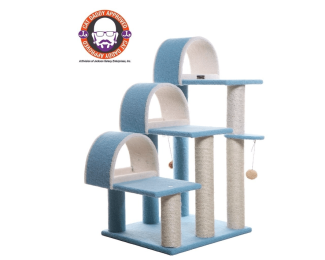 Real Wood 38" High Ivory Cat Step Stairs ramp, Cat Sratcher