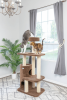 Real Wood 3-Level Carpeted Cat Tree Condo, Kitten Climber