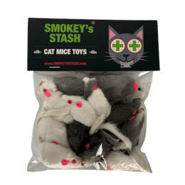 Smokey's Stash Rabbit Fur Mouse Cat Toy