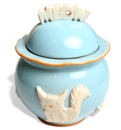 Cat Treat Jar - Sky Blue