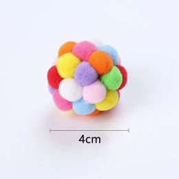 Cat Toy Balls Cat Interactive Toy Plush Artificial Colorful Cats Teaser Toy Pet Supplies Interactive 4CM Mouse Cage Plush Toys - A