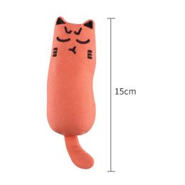 Cat Toys Cute Thumb Toy Claw Grinding Bite Resistant Teasing Cat Small Pillow Pet Relaxation Toys - Orange G246C