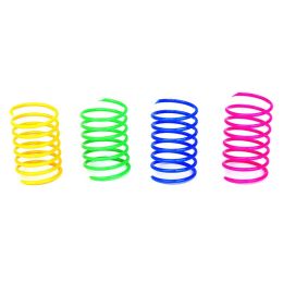 Cat Spring Toys, 4 Pack Cat Spiral Springs for Indoor Cats, Colorful &amp; Durable Plastic Spring Coils Attract Cats to Swat, Bite - Multicolor