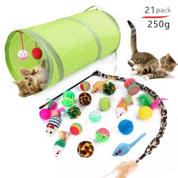 Pet cat toy set Cat passage tease cat stick Plush mouse combination toy - No.1 Package B99419