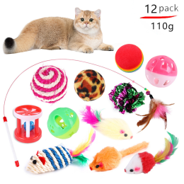 Pet cat toy set Cat passage tease cat stick Plush mouse combination toy - No.4 Package B99402