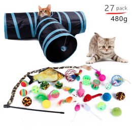 Pet cat toy set Cat passage tease cat stick Plush mouse combination toy - No.5 Package B99420