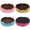 Pet Bed Warm Winter Bed Dog Cat Bed Soft Wool Point Design Pet Nest With Removable Mats Octagonal Shape Kennel Cat Dog Sofa Bed - Pink - 37x32x10