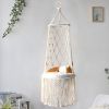 Bohemia Hand Woven Cat Swing Tapestry Bed Macrame Rope Pet Cat Hammock for Cat Perch Wall Hanging Basket Sleeping Mat Home Decor - E