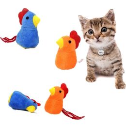 Blue/Orange Plush Cartoon Chick Pet Toy With Catnip Cute Interactive Kitten Puppet Toys Chew And Anti-boring Pet Game Supplies - Orange