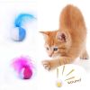 1 Pcs Pet Cat Bell Toy Plush Ball Plus Feather Shuttlecock Throwing Toy Funny Pet Dog Cat Interactive Toy - Pink