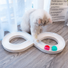 Toy cat turntable teasing cat set tunnel teasing cat stick pet supplies - white