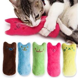 Teeth Grinding Catnip Toys Funny Interactive Plush Cat Toy Pet Kitten Chewing Vocal Toy Claws Thumb Bite Cat Mint for Cats Hot - yellow