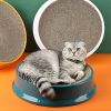Compass Round Cat Scratching Board Kitten Claws Grinding Corrugated Scratcher Scratch-Resistant Cat Litter Pet - White - diameter 43cm