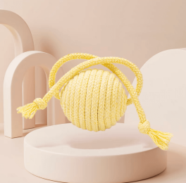 Cat Entertainment Sisal Ball Pet Toys For Pets to relieve boredom - Cream Yellow