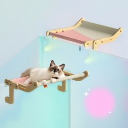 Mewoofun Cat Window Perch 4 Color Wooden Assembly Hanging Bed Cotton Canvas Easy Washable Multi-Ply Plywood New Dropshipping - Pink