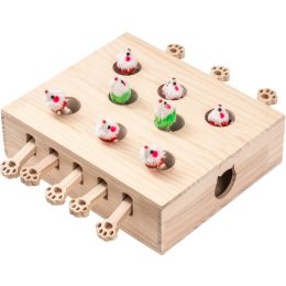 Mewoofun 8 Holes Cat Toys Interactive Whack-a-mole Solid Wood Toys for Indoor - WP022