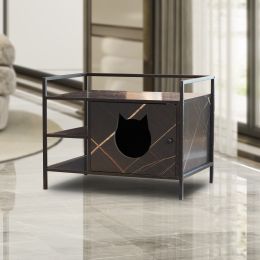 Cat Litter Box Furniture Hidden Litterbox Enclosures - as Pic