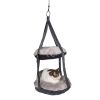 Pet Life Kittyhaus Dual-Lounger Kitty Cat Pillow Hammock Lounge - Grey