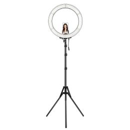 18" LED Ring Light 55W 3200K-5600K Dimmable Selfie Ring Light with Tripod Phone Holder - White