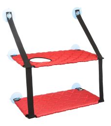 Pet Life 'Cat Laze' Suction Cupped Dual-Leveled Kitty Cat Lounger - Red