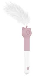 Pet Life 'KITIQUE" 3-in-1 Retractable and Extendable Feathered and Laser Wand Kitty Cat Teaser - Pink