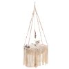 MewooFun Cat Hammock Macrame Hanging Swing Cat Bed Basket with Cotton Mat Indoor - WP095