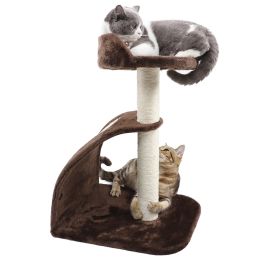 Cat Tree Sisal-Covered Scratching Post and Pad, Cat Activity Center for Kittens RT - Brown