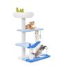Indoor Cat Tower with Sisal Covered Scratching Posts - Blue & White - Pet entertainment