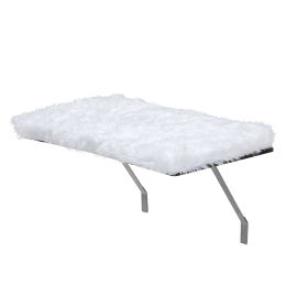 Cat Window Perch, Wall-mounted Cat Seat with Soft Cushion and Supporting Feet, White - as Pic