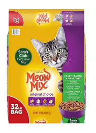 Meow Mix Original Choice Dry Cat Food, Heart Health & Oral Care Formula (32 lbs.) - 32