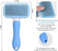 Handle Shedding Pet Dog Cat Hair Brush Grooming Trimmer Comb Self Cleaning Tool - Pin Brush