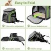 Foldable Airline Travel Pet Carrier Bag with Safety Strap - Gray - Pet entertainment