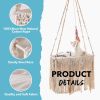 MewooFun Cat Hammock Macrame Hanging Swing Cat Bed Basket with Cotton Mat Indoor - WP095