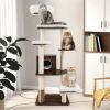 Wood Multi-Layer Platform Cat Tree with Scratch Resistant Rope - Brown