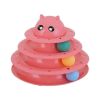 Pet cat turntable toy cat detachable interactive game puzzle track plate tease cat three layer cat turntable - Pink - 23*18cm 400g