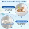 Indoor Cat Tower with Sisal Covered Scratching Posts - Blue & White - Pet entertainment