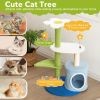 Indoor Cat Tower with Sisal Covered Scratching Posts - Green & Blue - Pet entertainment