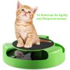 Cat Interactive Scratching Toy w/ Rotating Running Mouse Catching Plate Non-toxic Claw Kitten Toys - Green